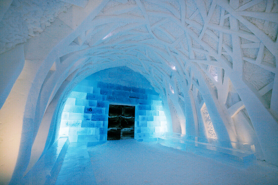 Carvings in Ice Hotel, Jukkasjarvi, Sweden