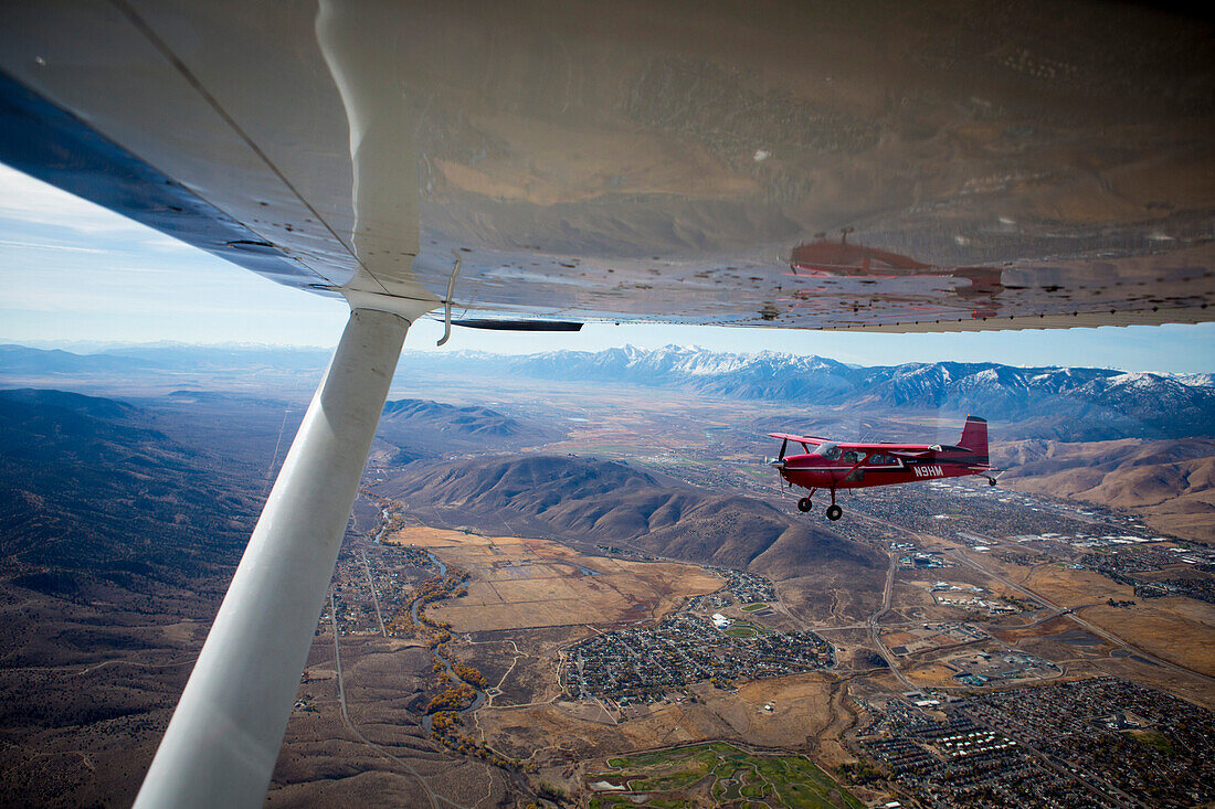Formation Flying over the rural Nevada Desert at the High Sierra Fly In