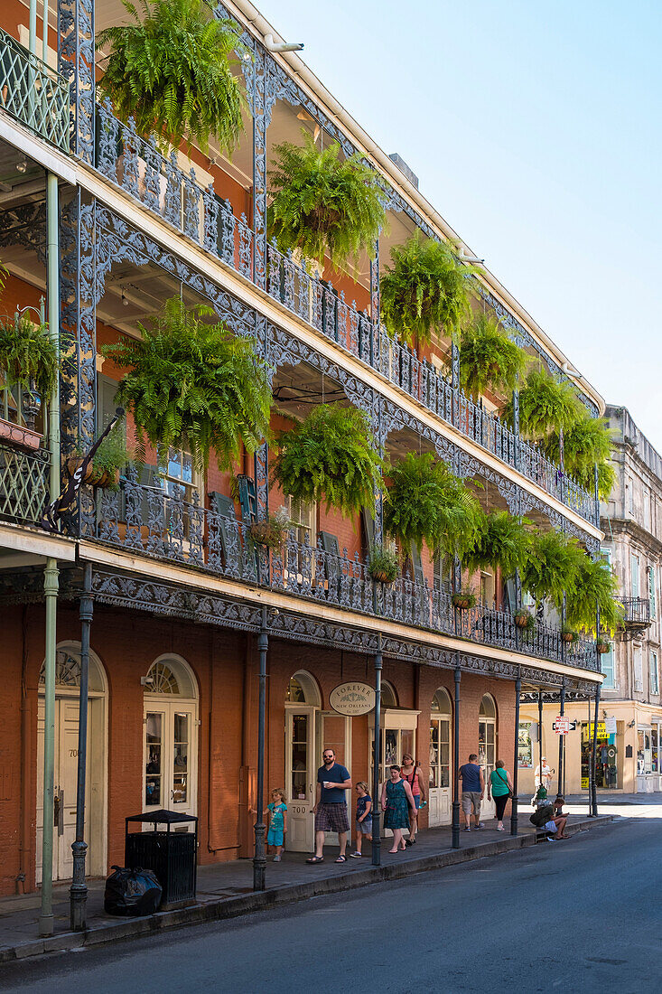 United States, Louisiana, New Orleans. French Quarter balconies on Royal Street.