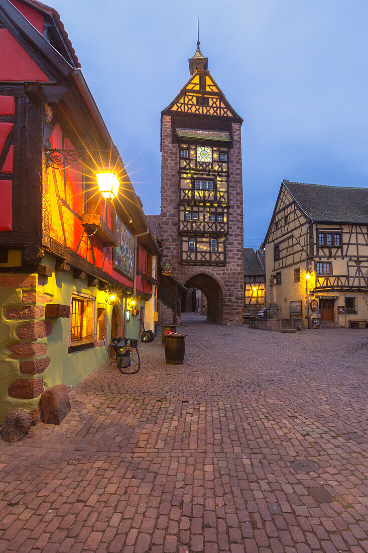 Dolder Tower, Riquewihr village, Sainte-Marie-aux-Mines Canton, Colmar-Ribeauvillé district, Haut-Rhin department, Grand Est , France.