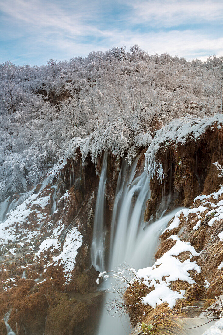 Great waterfall of Plitvice Lakes National Park, Plitvicka Jezera, Lika and Senj County, Croatia