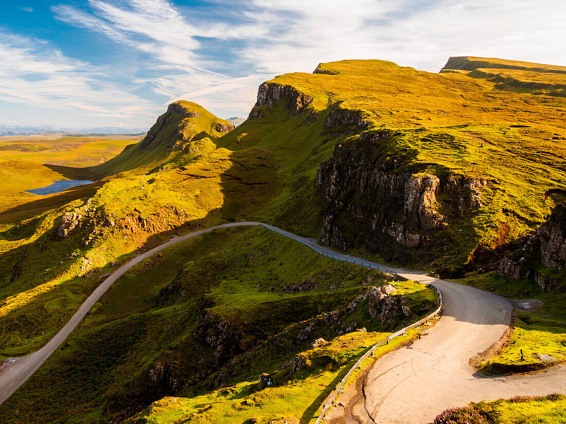 Winding road, Quiraing, Trotternish peninsula, Isle of Skye, Scotland, Great Britain, Europe
