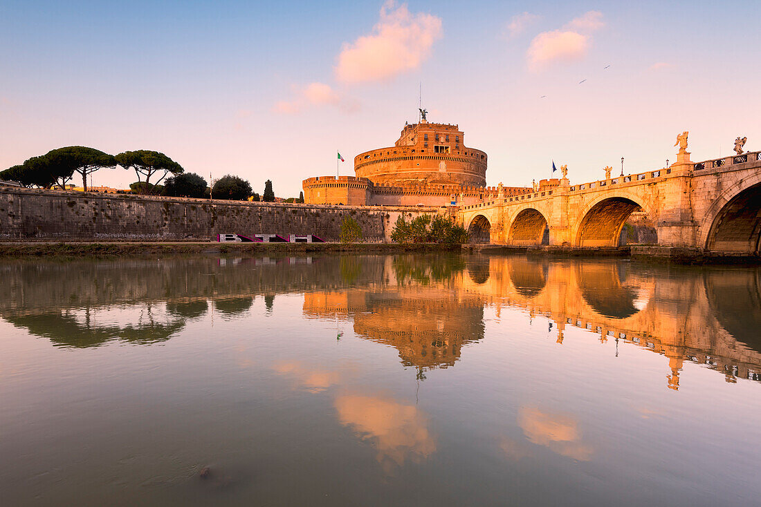 Sant Angelo castle at sunset, Italy, Lazio, Rome