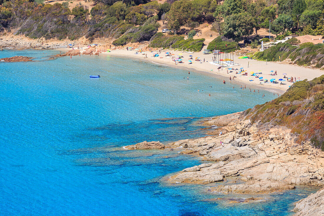Clear water of Menasina beach (plage de Menasina), Cargese, Corsica, France