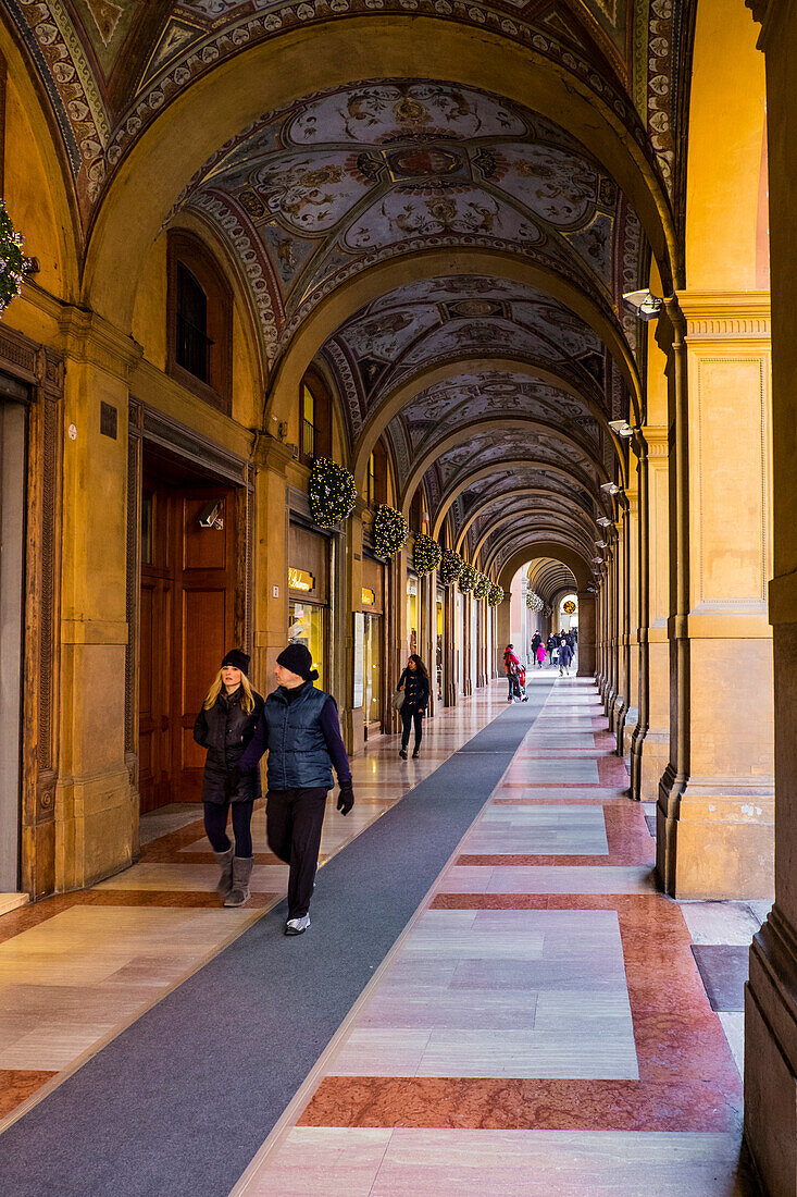Decorated Portico of Bologna, Emilia Romagna, Italy, Europe,European,Western Europe, Southern Europe