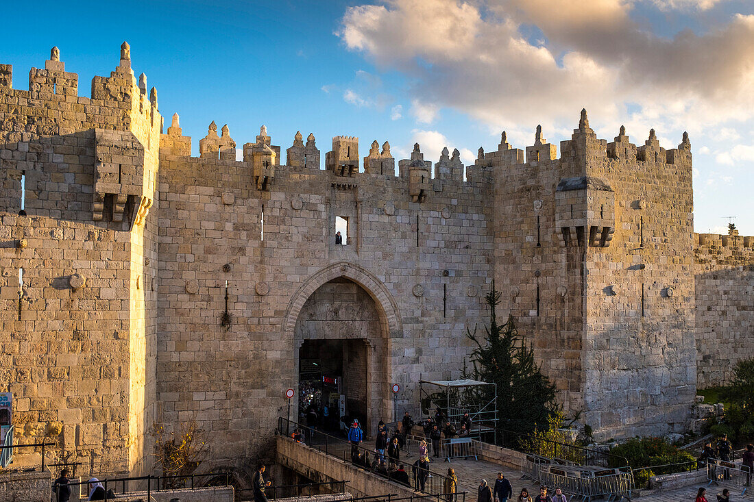 The Damascus Gate is the most crowded city exits, Jerusalem, Israel, Middle East