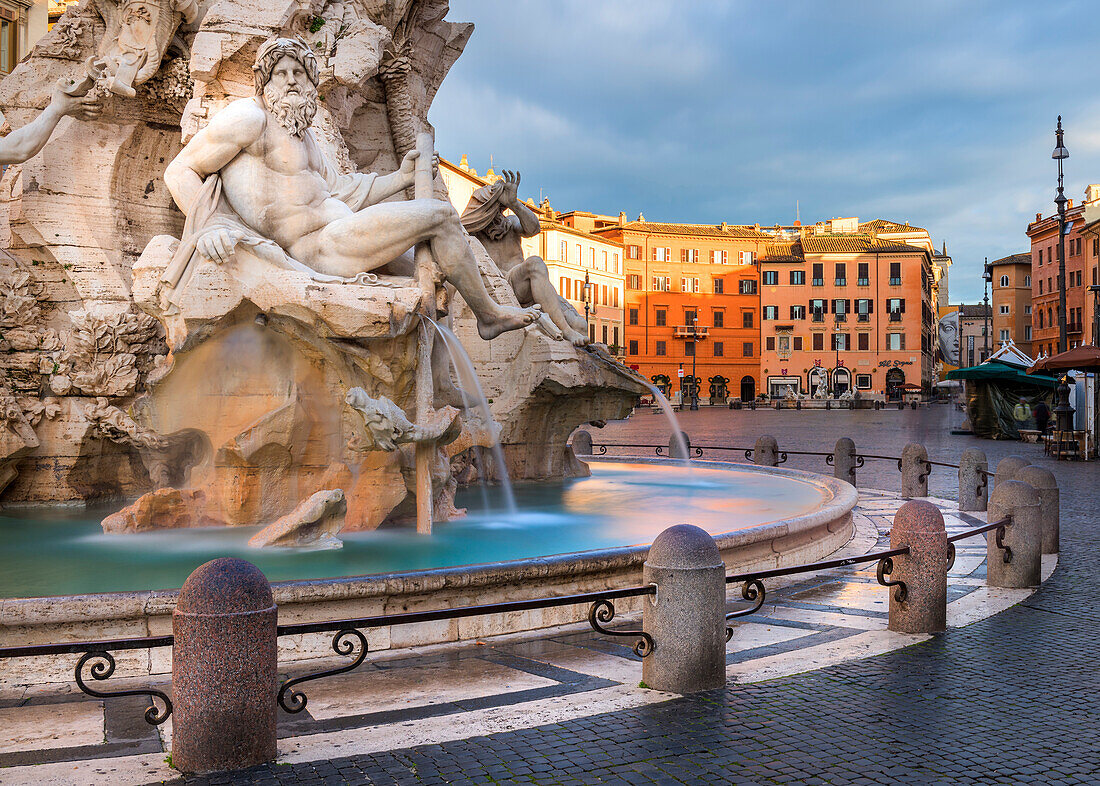 Fountain of Navona square Europe, Italy, Lazio, Rome Capital