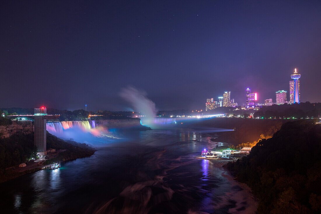 Night skyline of Canadian Part at Niagara Falls, niagara, state of new york, usa
