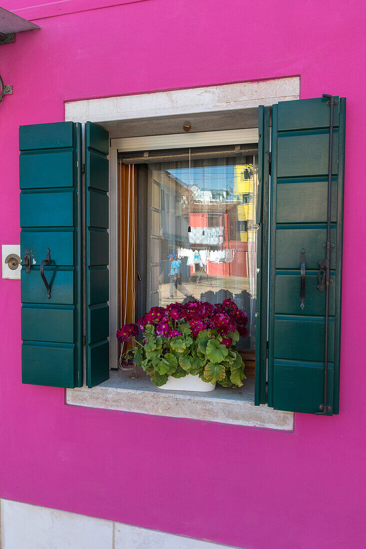 View of Burano village, Venice district, Veneto, Italy