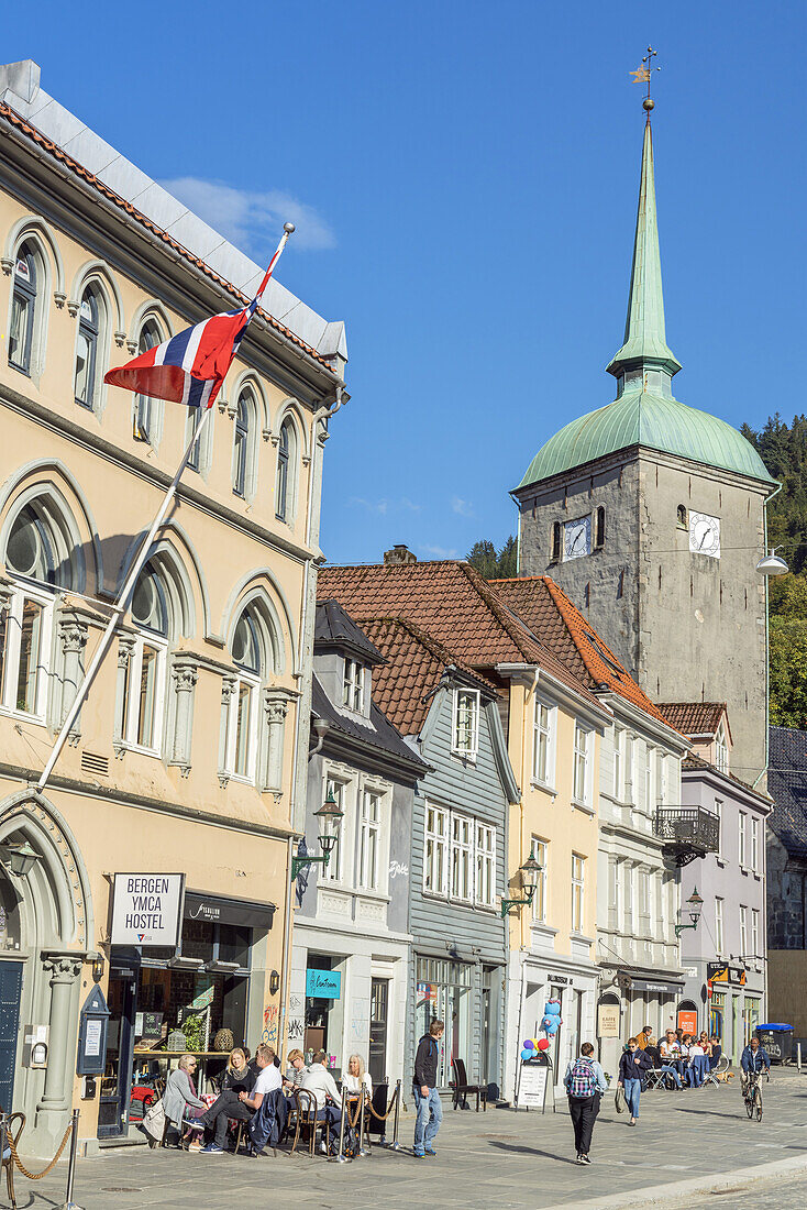 Church Korskirken in the old town of Bergen, Hordaland, Southern norway, Norway, Scandinavia, Northern Europe, Europe