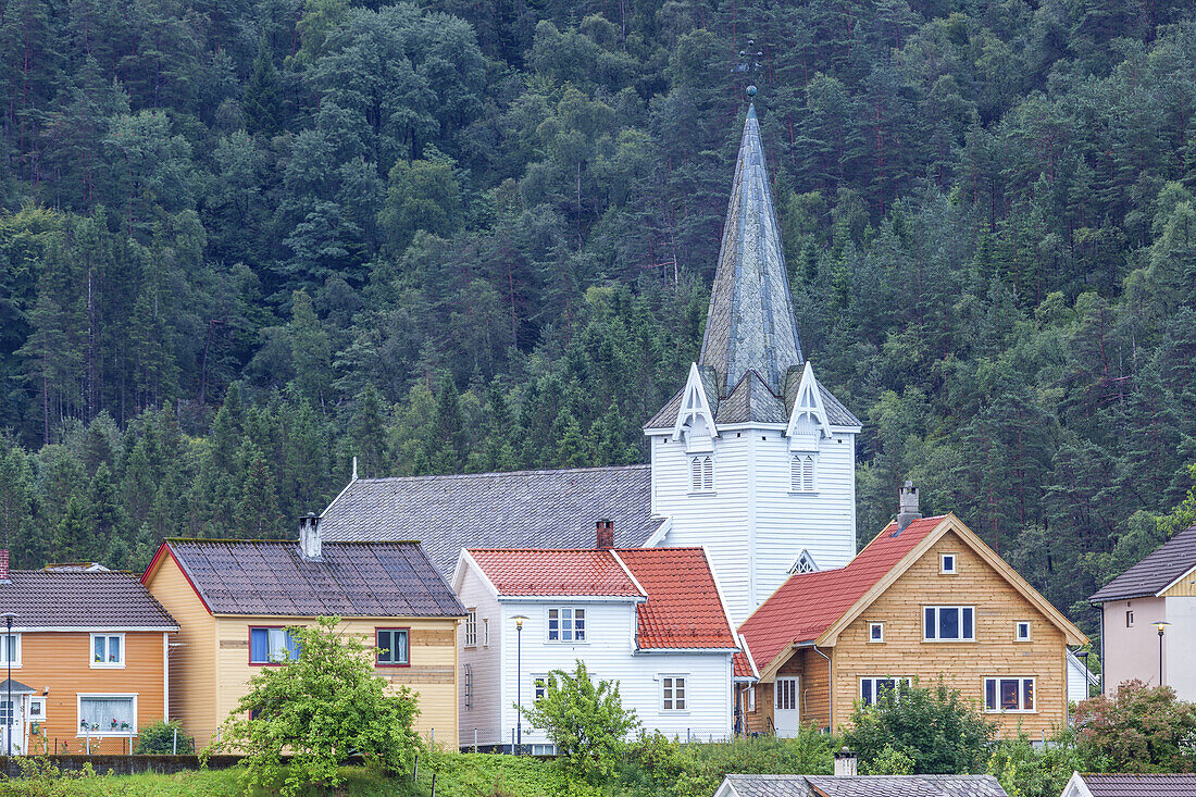 Church in Sand, Rogaland, Fjord norway, Southern norway, Norway, Scandinavia, Northern Europe, Europe