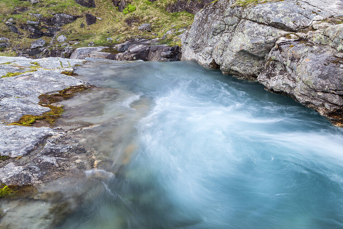 Rapids in the river Alnesvatnet, More and Romsdal, Fjord norway, Southern norway, Norway, Scandinavia, Northern Europe, Europe