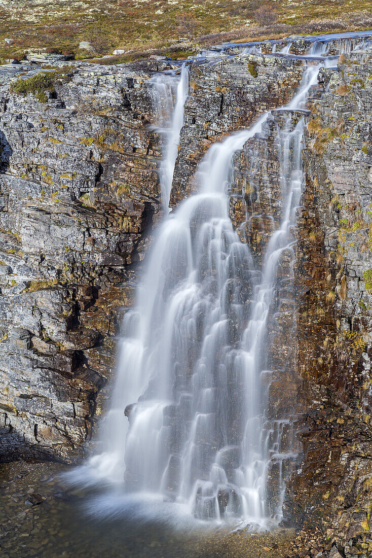 Wasserfall Storulfossen im Rondane-Nationalpark, Mysusæter, bei Otta, Oppland, Østlandet, Südnorwegen, Norwegen, Skandinavien, Nordeuropa, Europa