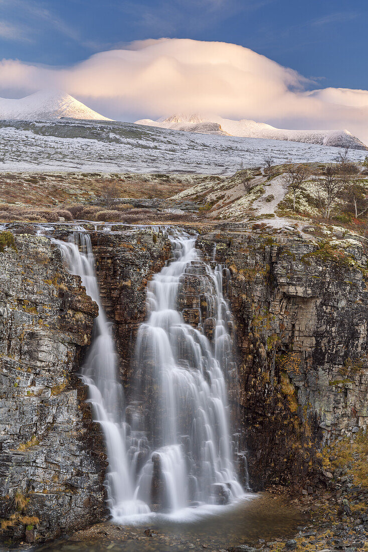 Wasserfall Storulfossen im Rondane-Nationalpark, Mysusæter, bei Otta, Oppland, Østlandet, Südnorwegen, Norwegen, Skandinavien, Nordeuropa, Europa