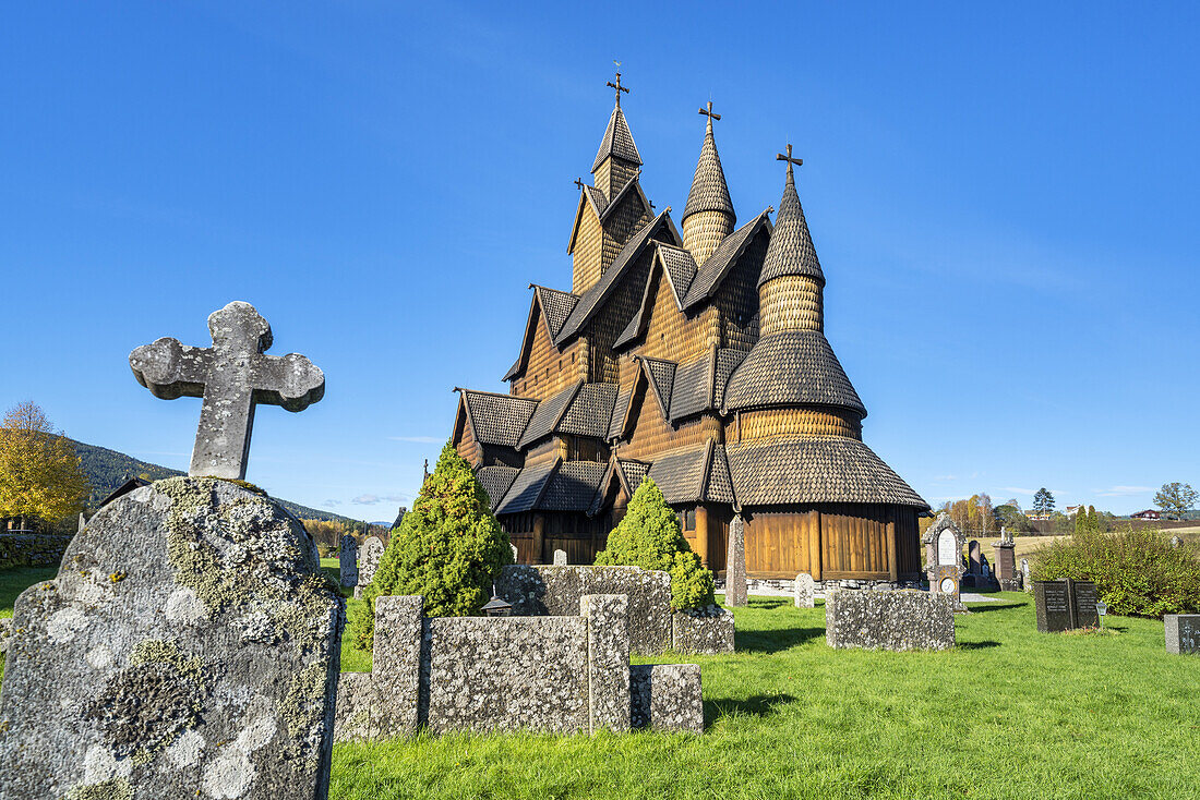 Stabkirche Heddal, Notodden, Telemark, Østlandet, Südnorwegen, Norwegen, Skandinavien, Nordeuropa, Europa