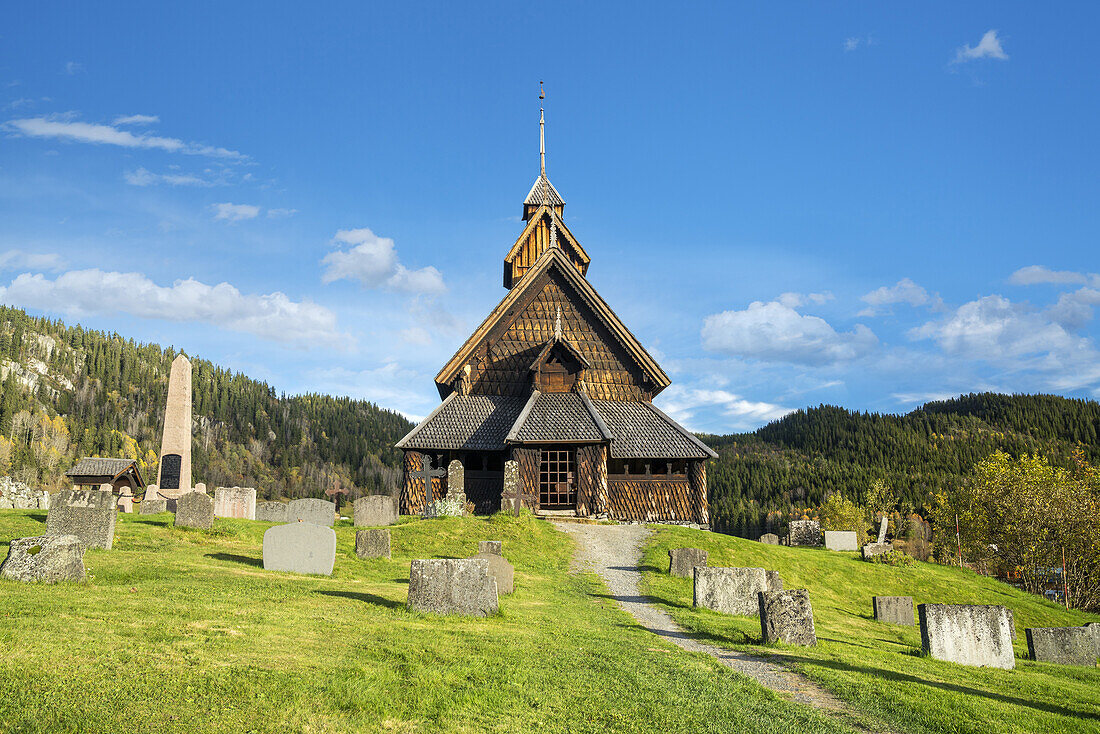 Stave church of Eidsborg, Telemark, Østlandet, Southern norway, Norway, Scandinavia, Northern Europe, Europe