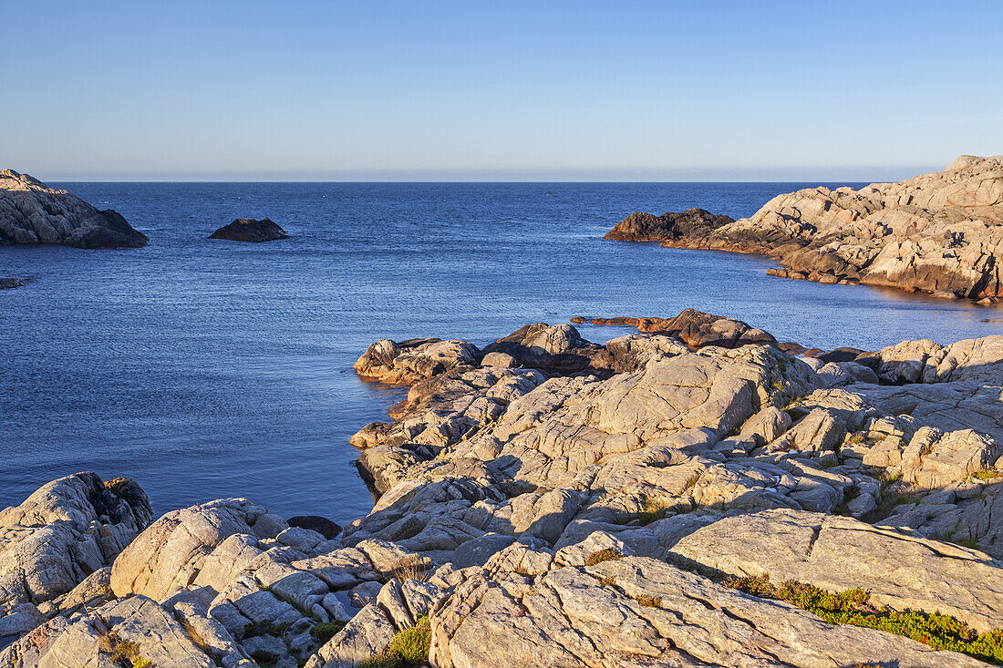 Blick auf Meer am Kap Lindesnes, Skagerak, Nordsee, Vest-Agder, Sørlandet, Südnorwegen, Norwegen, Skandinavien, Nordeuropa, Europa