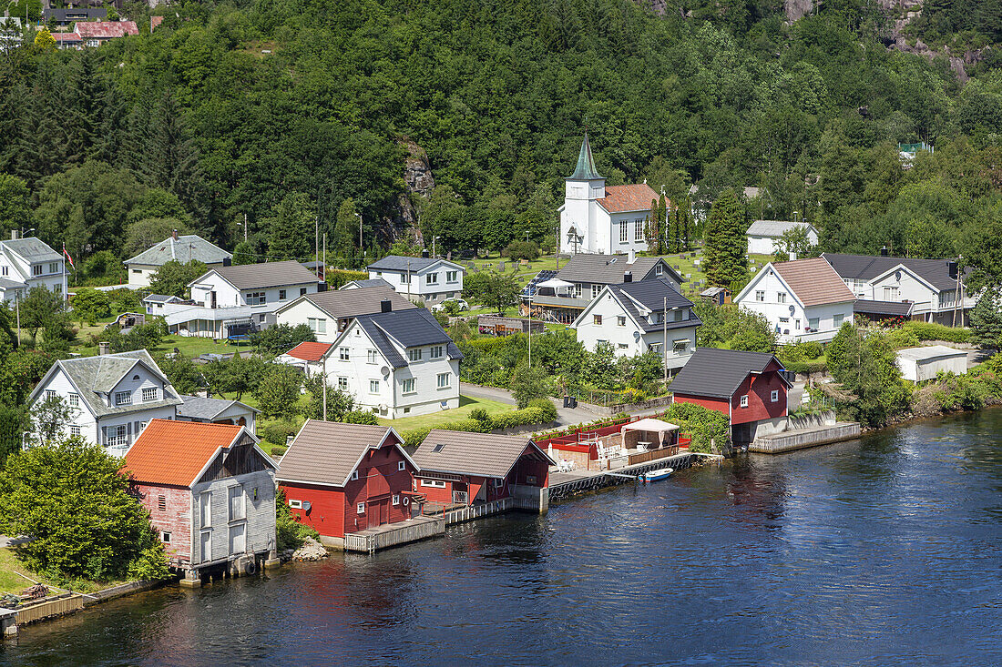 Blick auf Åna-Sira, Rogaland, Vestlandet, Südwestnorwegen, Norwegen, Skandinavien, Nordeuropa, Europa
