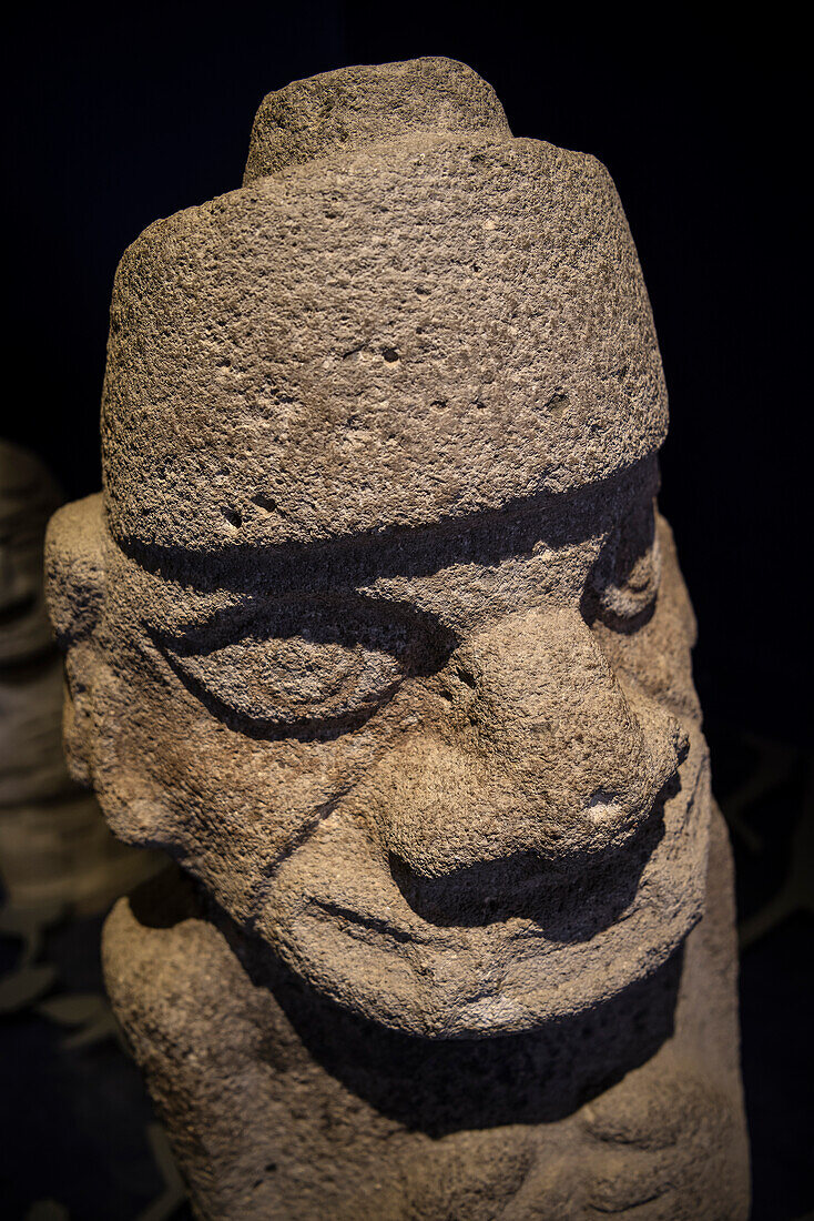 präkolumbische Stein Skulpturen im Museum, San Agustin, Archäologischer Park, UNESCO Weltkulturerbe, Departmento Huila, Kolumbien, Südamerika