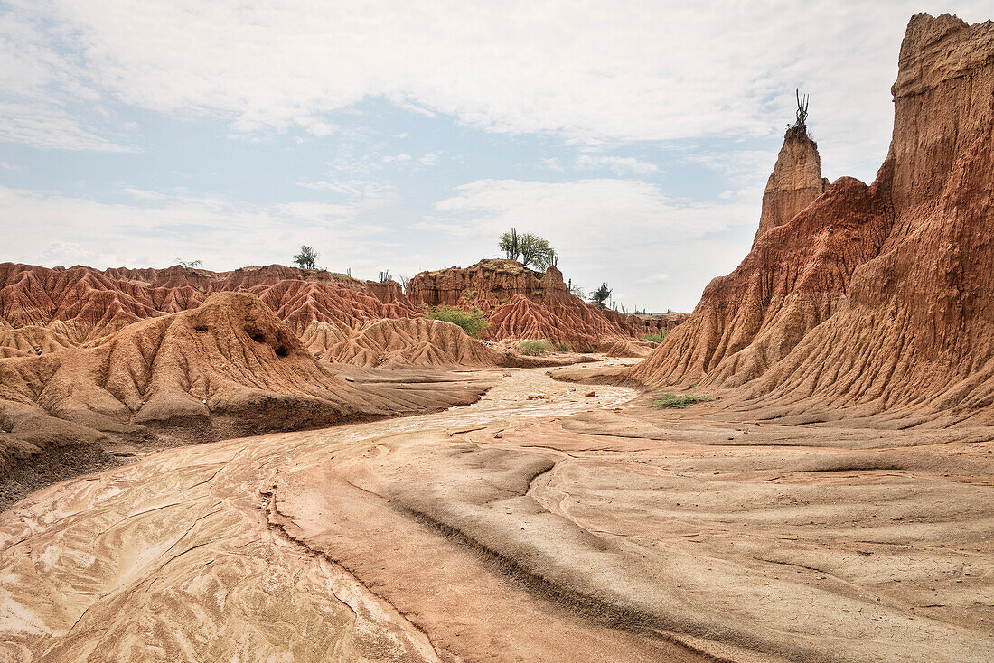 surreale Landschaft in Tatacoa Wüste (Desierto de la Tatacoa), Gemeinde Villavieja bei Neiva, Departmento Huila, Kolumbien, Südamerika