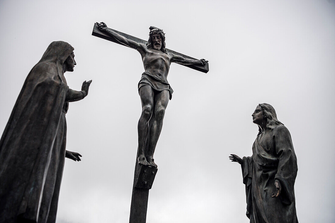 Skulptur von Jesus am Kreuz auf dem Monserate, Hauptstadt Bogota, Departmento Cundinamarca, Kolumbien, Südamerika
