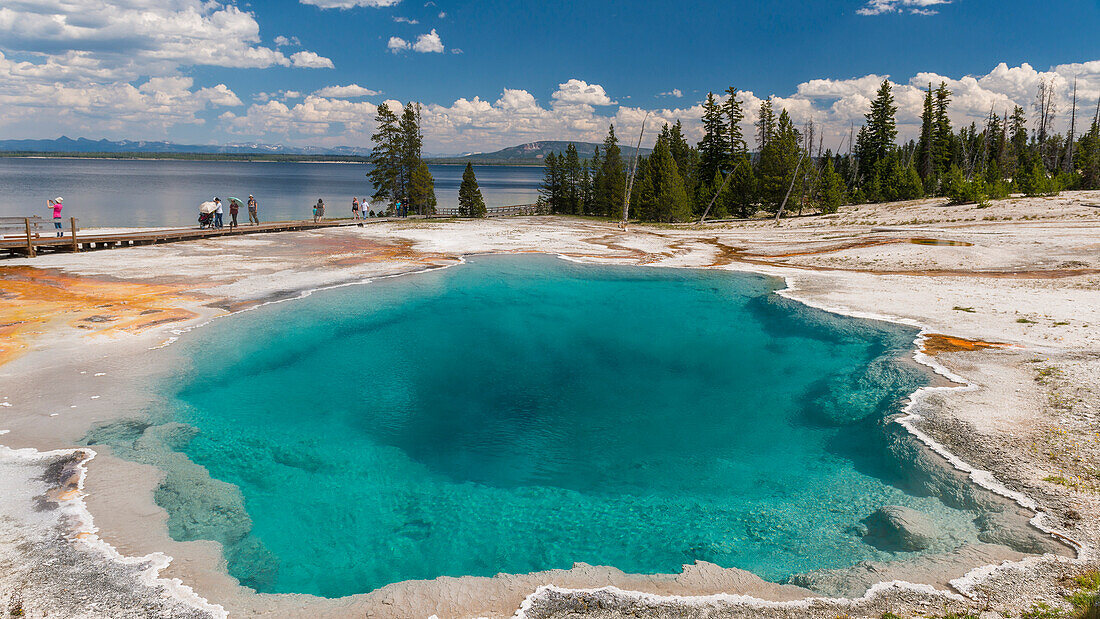 Black Pool hot spring im West Thumb Geyser Basin, Yellowstone Nationalpark, Wyoming, USA