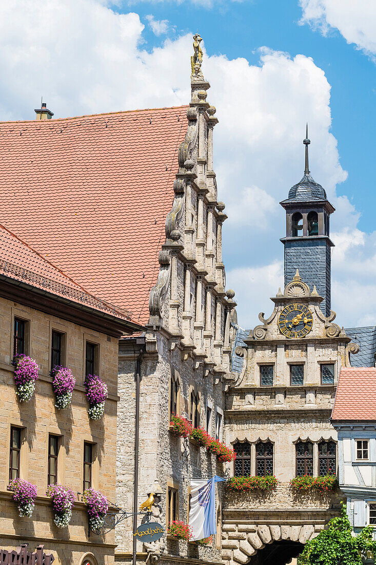 Rathaus mit Maintor, Marktbreit, Franken, Bayern, Deutschland