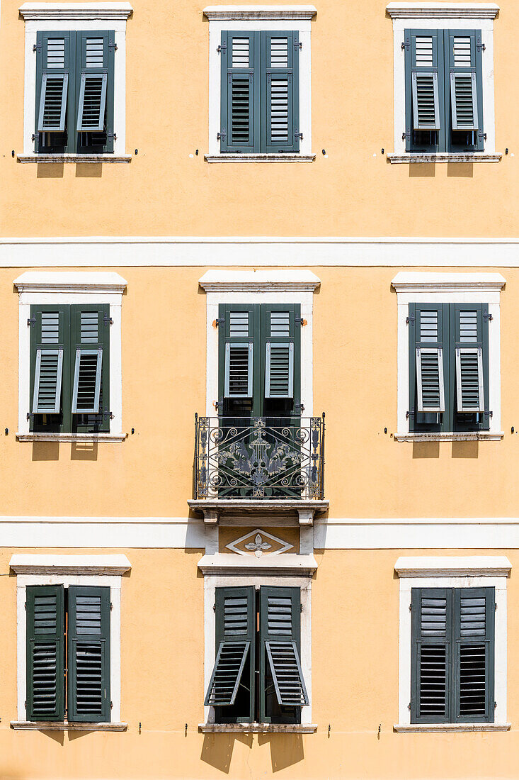 House facade, Old Town, Rovereto, Trentino-South Tyrol, Italy