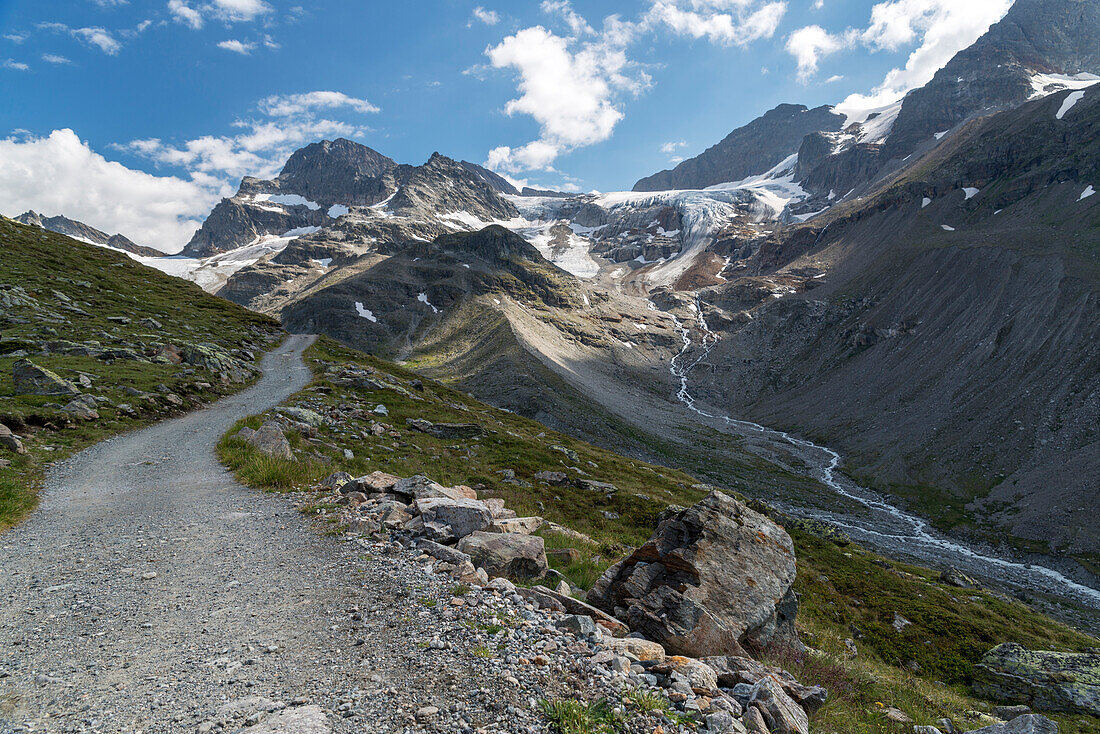 Piz Buin, Ochsentaler Gletscher, Ochsental, Bezirk Bludenz, Vorarlberg, Österreich, Europa