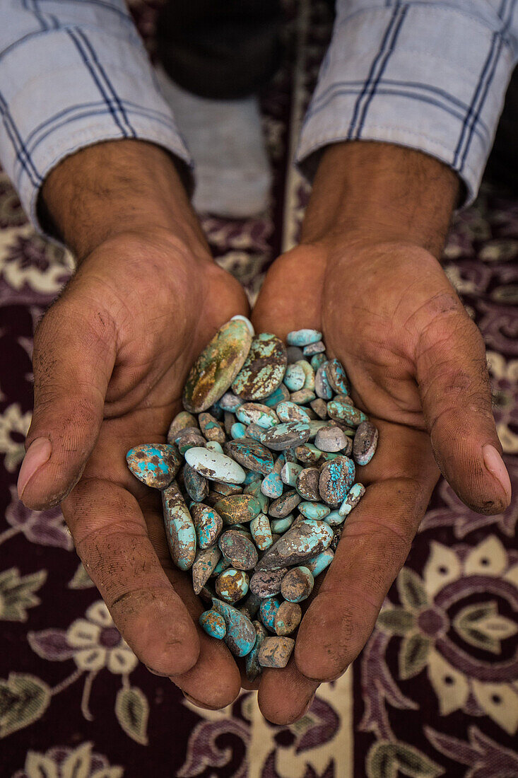 Turquoise for sale, Iran, Asia