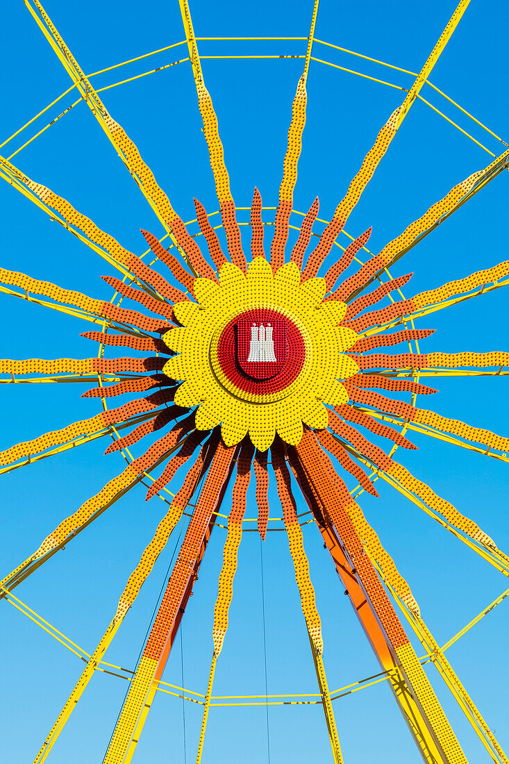 Ferris wheel at the fair Dom with Hamburg Symbol, Hamburg, Germany