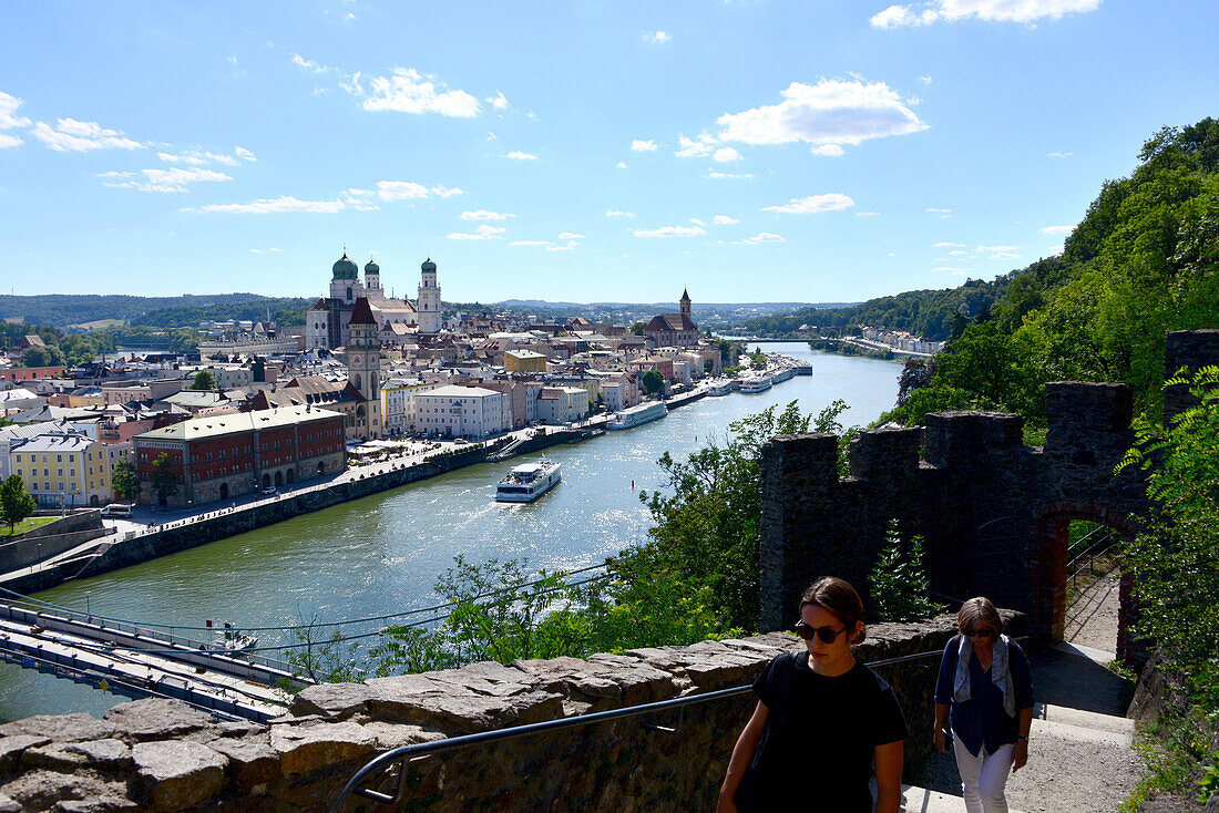 Ansicht von der Veste Oberhaus auf Passau, Ost-Bayern, Deutschland