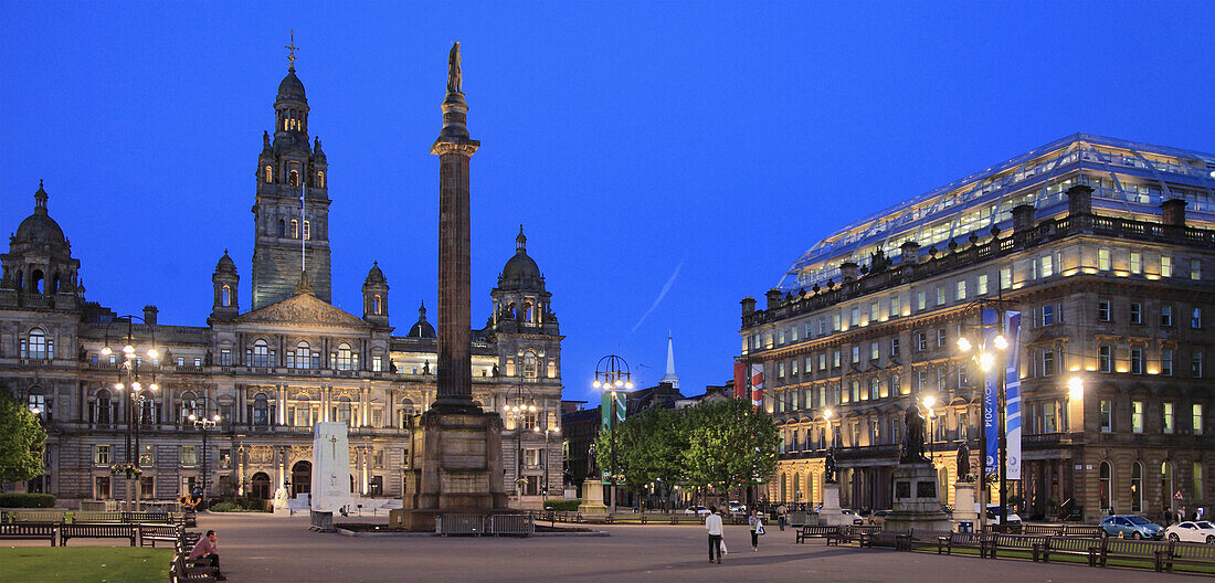 UK, Scotland, Glasgow, George Square, City Chambers