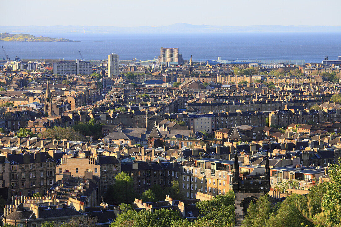 UK, Scotland, Edinburgh, Leith, Firth of Forth, aerial view