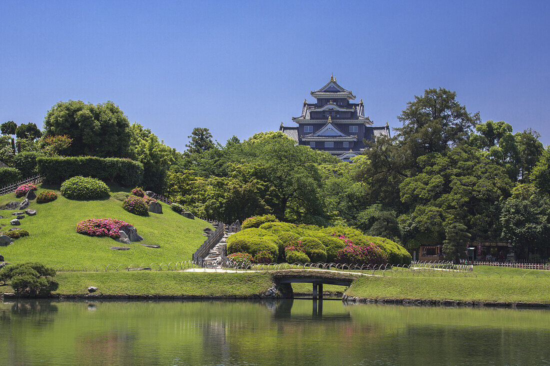 Japan, Okayama City, Korakuen Garden, Okayama Castle