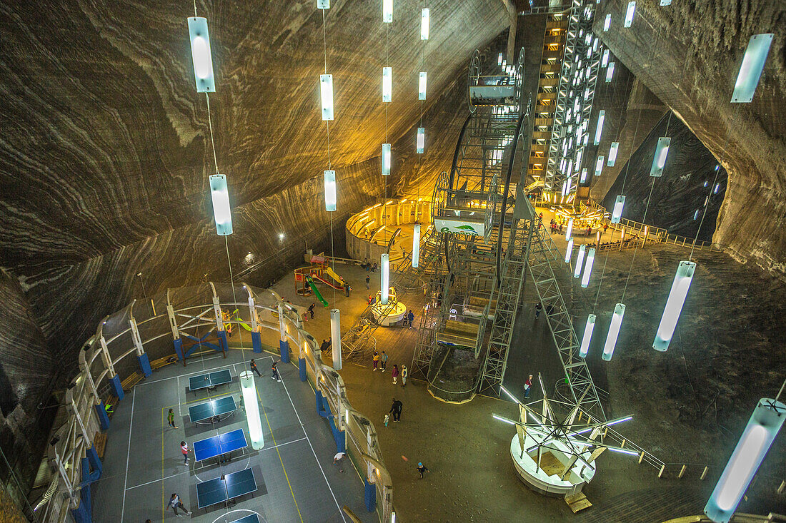 Romania, Transilvania, Near Targo Mures City, Salt Mine of Turda