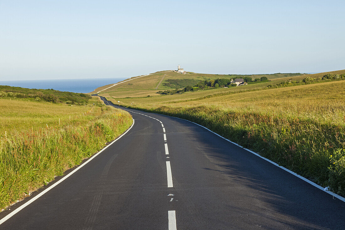 England, East Sussex, Eastbourne, South Downs National Park, Empty Road