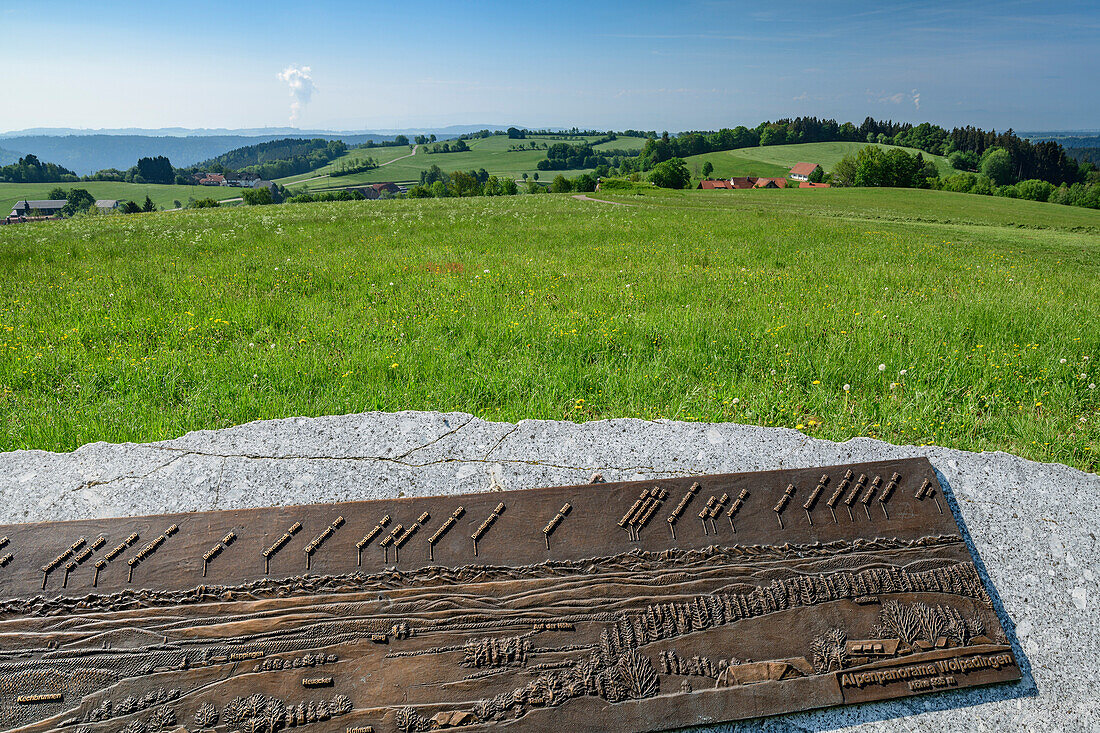 Panoramatafel am Aussichtspunkt Wolpadinger Aussicht, Wolpadingen, Albsteig, Schwarzwald, Baden-Württemberg, Deutschland