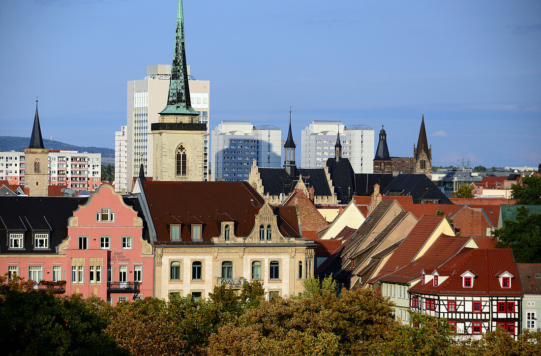 Blick von der Citadelle auf Erfurt, Thüringen, Deutschland