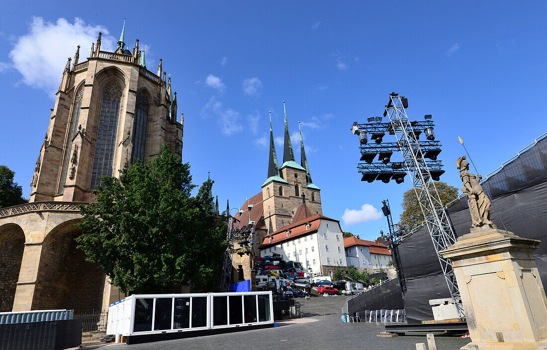 Festival at Cathedral place, Erfurt, Thuringia, Eastgermany, Germany