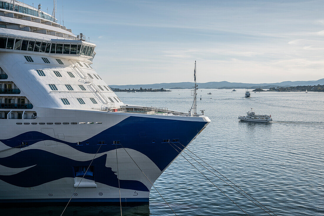 Kreuzfahrt Schiff hat im Hafen des Oslofjords angelegt, Norwegen, Skandinavien, Europa