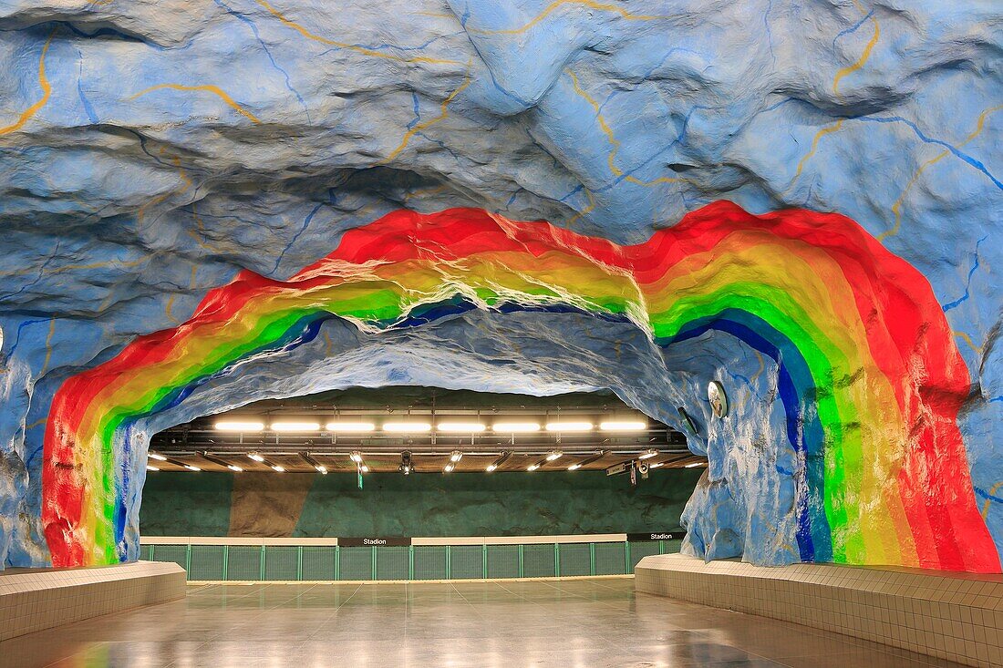 Stadion Metro Station, Stockholm, Sweden.