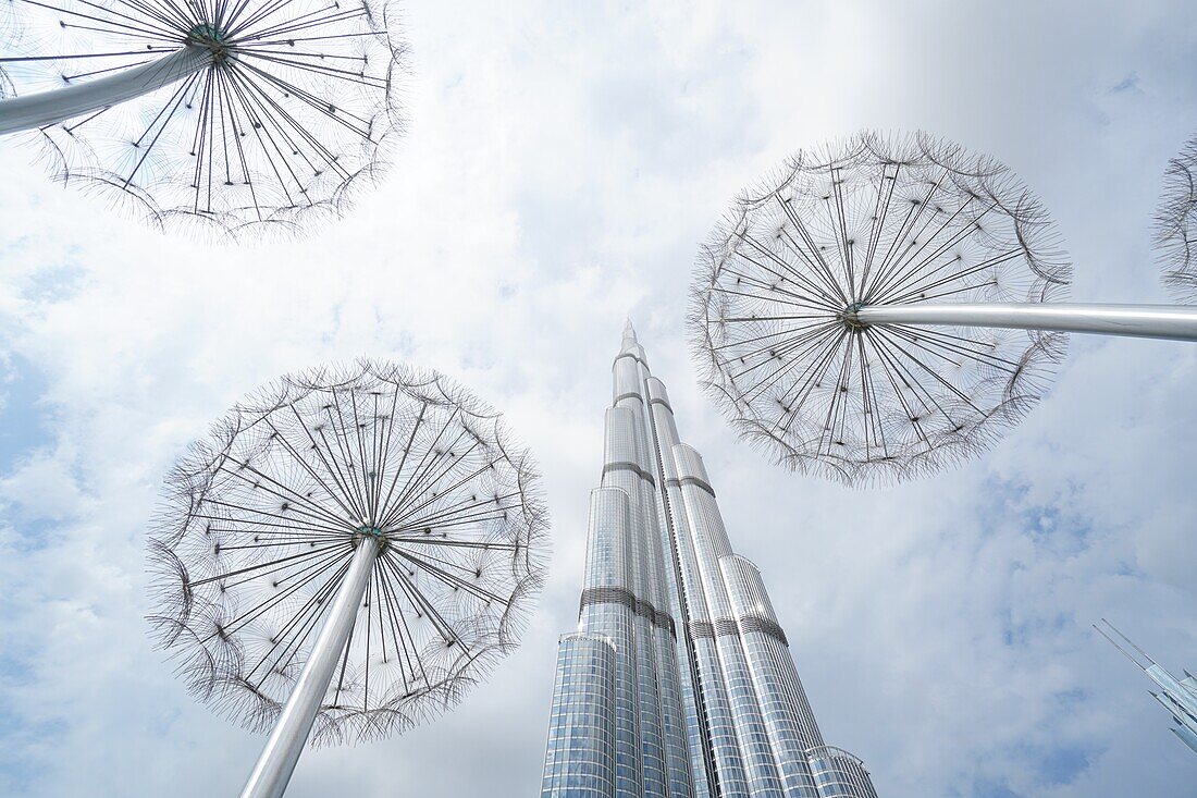 Burj Khalifa, Clouds, Downtown, Dubai, UAE, United Arab Emirates