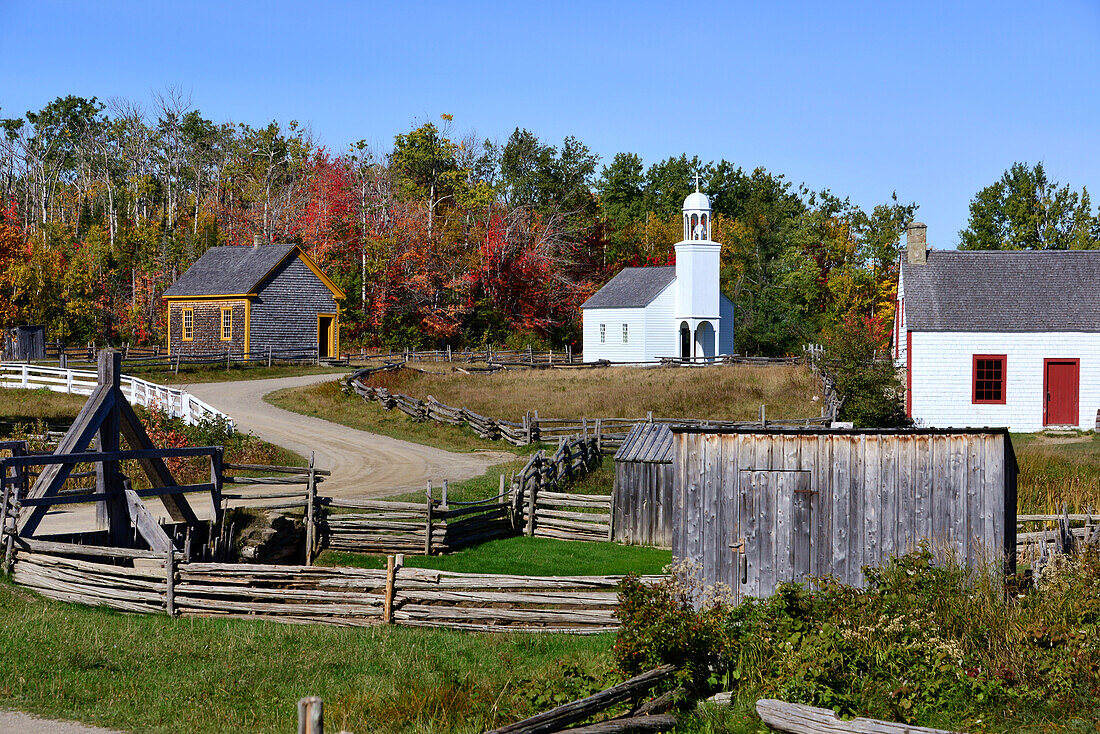 Acadia Historical Village bei Caraquet am Gulf of St. Lawrence, New Brunswick, Kanada Ost