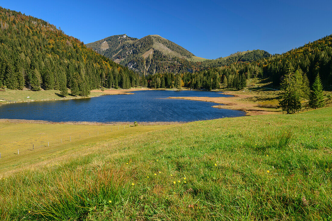 Seewaldsee mit Hochwieskopf und Hochbühel, Seewaldsee, Salzkammergut, Salzburg, Österreich