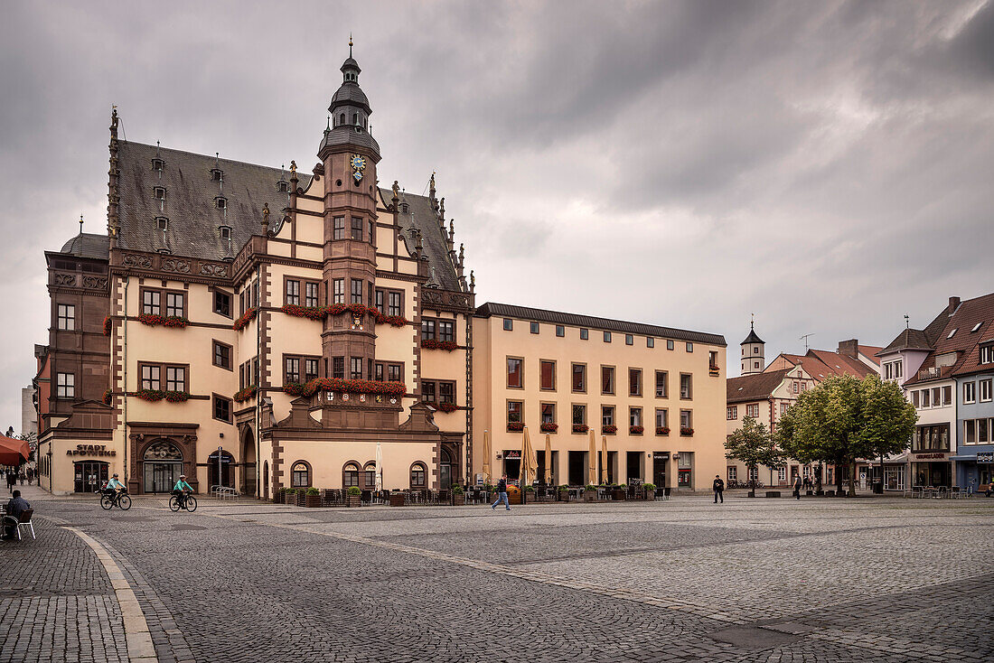 Rathaus, historisches Gebäude am Marktplatz von Schweinfurt, Unterfranken, Bayern, Deutschland
