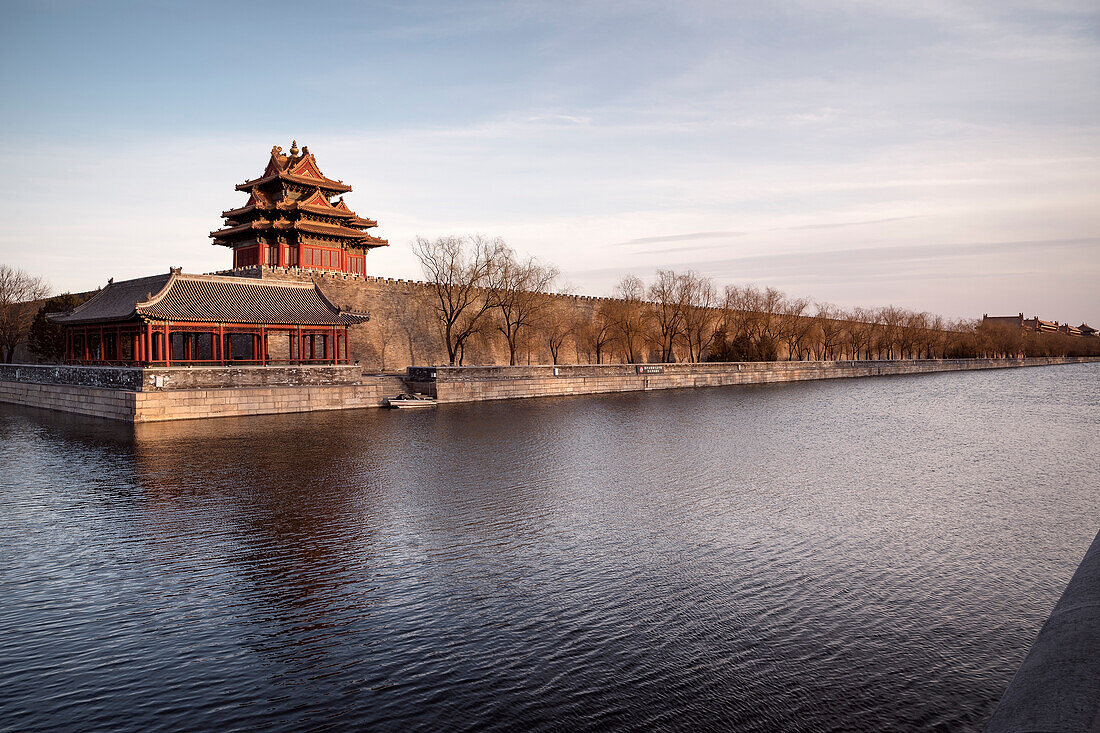 Blick über Tongzi Flussgraben auf die Verboten Stadt, Peking, China, Asien