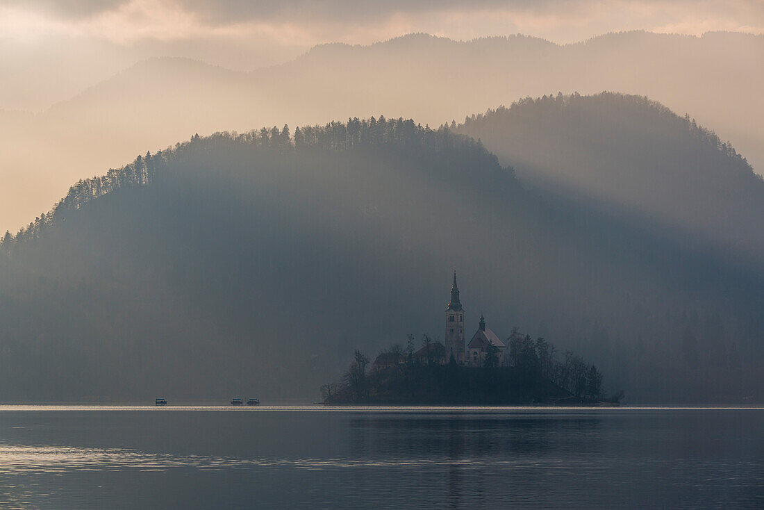 St. Mary's Church on the island of Bled, Oberkrain region, Slovenia