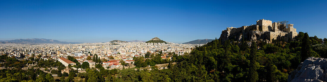 Panoramic view of the Acropolis and Athens, Greece
