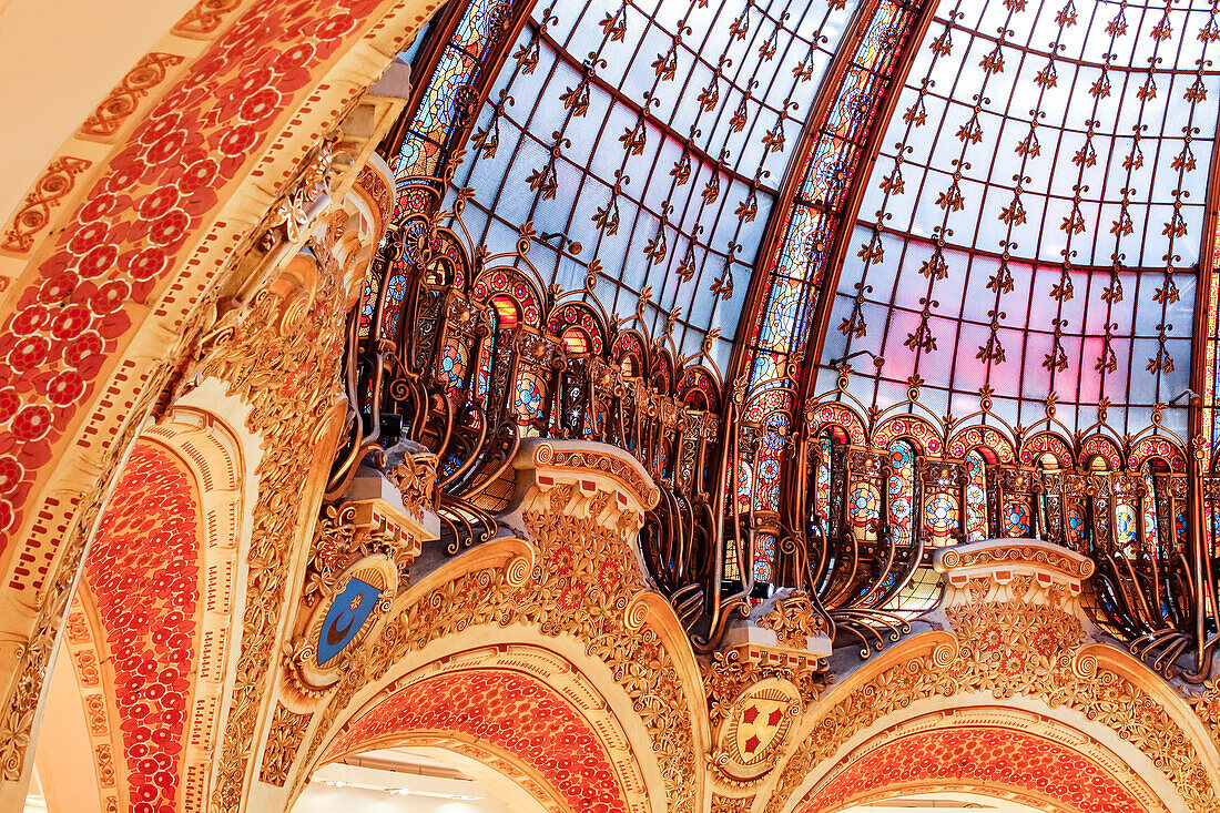 Glaskuppel der Galeries Lafayette, Paris, Frankreich, Europa
